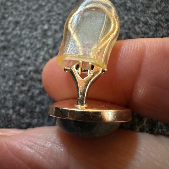 ILLUMINATING ESTATE TAMBETTI 14K BEZELED CABOCHON AQUAMARINE CLIP ON EARRINGS - Picture 9 of 12